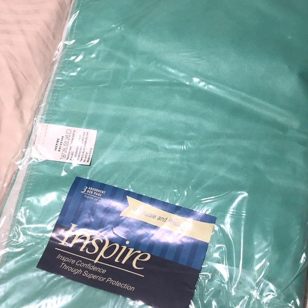 Inspire Super and Ultra Absorbent Reusable Bed Pads Reusable 3 Pack-NEW!